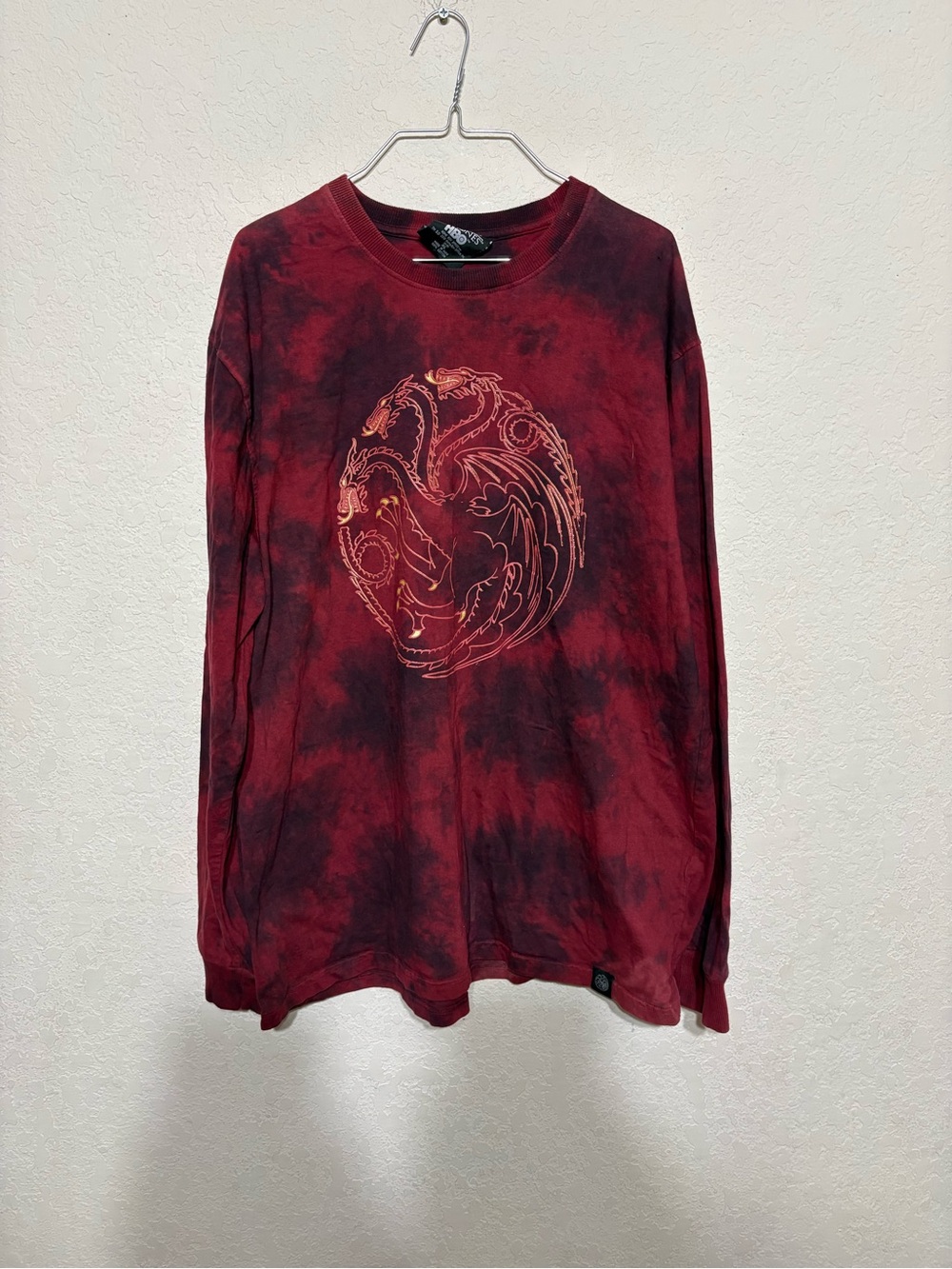 Game of Thrones HBO Red Tie-Dye Dragon Tee
